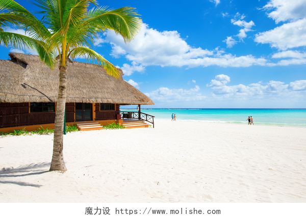 马尔代夫美丽的海滩海滩与水平房